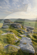 View from Belstone Common looking west towards Yes Tor on the northern edge of Dartmoor, Devon, UK.
