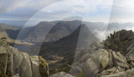 Tryfan, viewed from the top of Bristly Ridge on Glyder Fach, Snowdonia.