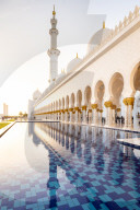 Reflections in the pools at Abu Dhabi's magnificent Grand Mosque.