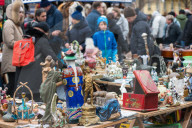 Vienna Naschmarkt Linke Wienzeile flea market antique market. Austria.