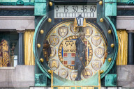 Ankeruhr (Anker clock) at Hohen Markt square, famous astronomical clock in Vienna, Austria built by Franz von Matsch.