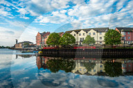 The Quay or Quayside in Exeter in early morning. Devon. England. UK.
