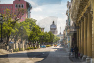 El Capitolio and Paseo del Prado in La Habana, Havana, Cuba, West Indies, Caribbean, Central America