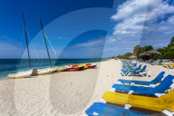 Boats on the beach Playa Ancon near Trinidad, Trinidad, Cuba, West Indies, Caribbean, Central America