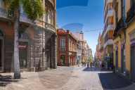 Corner of Castillio Street/ Robayna Street in Santa Cruz de Tenerife, Canary Islands, Spain, Europe