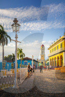 View of Bell Tower and Trinidad, UNESCO World Heritage Site, Sancti Spiritus, Cuba, West Indies, Caribbean, Central America