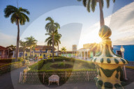 Sunset over Plaza Mayor, Trinidad, UNESCO World Heritage Site, Sancti Spiritus, Cuba, West Indies, Central America