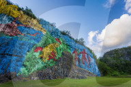 Mural de la Prehistoria, Vinales, UNESCO, Pinar del Rio Province, Cuba, West Indies, Caribbean, Central America
