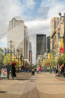 Shoppers on Stephen Avenue Walk, Downtown, Calgary, Alberta, Canada, North America