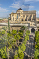 The mosque-cathedral seen from the bell tower, Cordoba, Andalusia, Spain, Europe