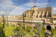 The mosque-cathedral seen from the bell tower, Cordoba, Andalusia, Spain, Europe