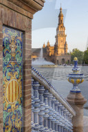 Southern Tower at Plaza de EspaÃ±a, Seville, Andalusia, Spain, Europe