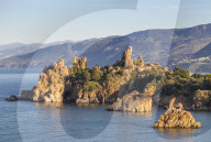 The ancient Caldura watch tower near Cefalu, Sicily, Italy, Europe