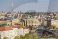 View from Prague Castle to the old town, Prague, Bohemia, Czech Republic, Europe
