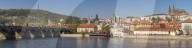 Panoramic view over Vltava River, Charles Bridge, the Mala Strana District and Prague Castle, Prague, Bohemia, Czech Republic