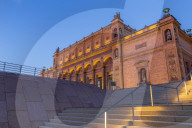 Illuminated Kunsthalle (Art museum) at dusk, Hamburg, Germany, Europe