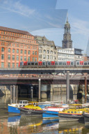 St. Michael's Church, Slomanhaus and Elbhof Kontorhaeuser, Hamburg, Germany, Europe