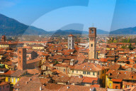 View from Palazzo Guinigi, Lucca, Tuscany, Italy, Lucca, Tuscany, Italy