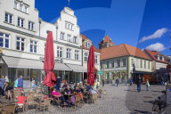 The central market square, Greifswald, Mecklenburg-Vorpommern, Germany