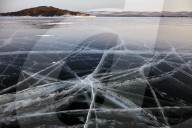 Lake Baikal in winter ice