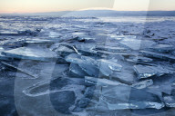 Lake Baikal in winter ice