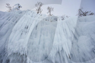 Lake Baikal in winter ice