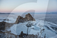 Lake Baikal in winter ice