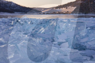 Lake Baikal in winter ice