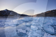 Lake Baikal in winter ice