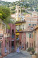 Street scene in Villefranche sur Mer, Alpes Maritimes, Provence, Cote d'Azur, French Riviera, France, Europe