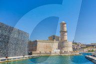 Fort St Jean and MuCEM museum in Marseille, Bouches du Rhone, Provence, Provence Alpes,Cote d'Azur, France,Mediterranean, Europe