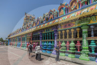 The colourful prayer hall at the Batu Caves, Kuala Lumpur, Malaysia, Southeast Asia, Asia