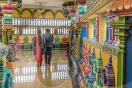 The colourful prayer hall at the Batu Caves, Kuala Lumpur, Malaysia, Southeast Asia, Asia