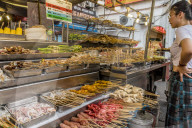 Local food market in Chinatown in Kuala Lumpur, Malaysia, Southeast Asia, Asia