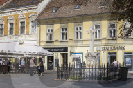 Serbia, Belgrade, Zemun, Gospodska Street - a pedestrian street with many cafes