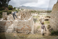 Brick workers near Ranomafana, Haute Matsiatra Region, Madagascar