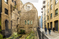 The medieval ruins of Winchester Palace in London, England, United Kingdom, Europe.