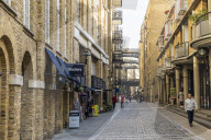 The historic Victorian streets and converted warehouses in Shad Thames in London, England, United Kingdom, Europe.