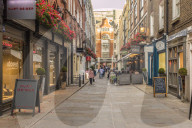 St Christopher's Place, a pedestrianised shopping street, in Marylebone in London, England, United Kingdom, Europe.