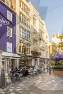 St Christopher's Place, a pedestrianised shopping street, in Marylebone in London, England, United Kingdom, Europe.
