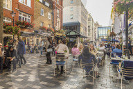 St Christopher's Place, a pedestrianised shopping street, in Marylebone in London, England, United Kingdom, Europe.