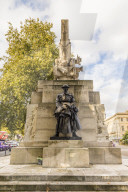 A bronze statue of the artillery captain on the Royal Artillery Memorial, on Hyde Park Corner in London, England, United Kingdom