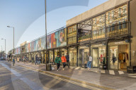 Boxpark Shoreditch, a shopping mall made from shipping containers, in London, England, United Kingdom, Europe.