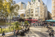 A view over Leicester Square in London, England, United Kingdom, Europe.