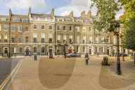 The beautiful Georgian architecture in Bedford Square in Bloomsbury in London, England, United Kingdom, Europe.
