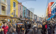 Portobello Road market, in Notting Hill, in London, England, United Kingdom, Europe.