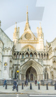 The Royal Courts of Justice in London, England, United Kingdom, Europe.