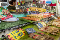 A grilled meat street stall in Kata, Phuket, Thailand, Southeast Asia, Asia.