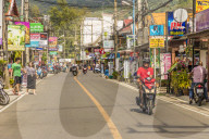 The main street, Rim Hat Road, in Kamala in Phuket, Thailand, Southeast Asia, Asia.