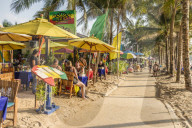 Food stalls along Kamala beach in Phuket, Thailand, Southeast Asia, Asia.